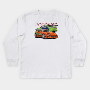Supra Mk IV & Eclipse - The Fast And Furious Kids Long Sleeve T-Shirt